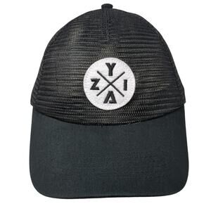 ZYIA Active Snapback Trucker Hat Black OS Adjustable Embroidered Mesh Back